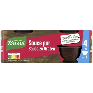 Knorr Sauce Pur Sauce zu Braten 112 g | leckere dunkle Soße ohne geschmacksverstärkende Zusatzstoffe und ohne Farbstoffe