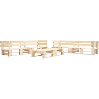 6-tlg. Paletten-Lounge-Set Holz Natur - Braun