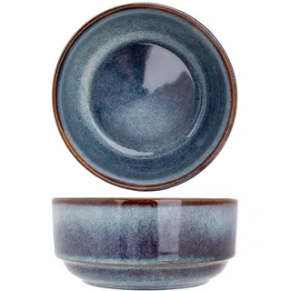 Cosy & Trendy 4 Schalen aus Steingut, Jade, Indigo, D15 x H7 cm