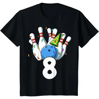 Bowling Geburtstag 8 Bowling Thema 8 Geburtstag Outfit 8 T-Shirt
