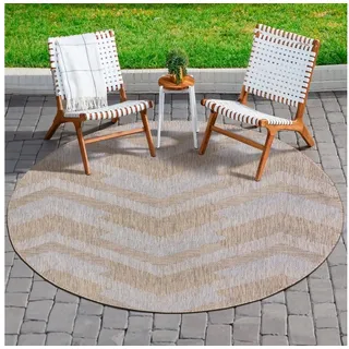 Sanat Melissa Outdoor Teppich Wetterfest - Balkon Wasserabweisend - Für Innen und Außenbereich, Terrasse, Garten, Wohnzimmer oder Küche - Multi2, 200x200 cm Rund