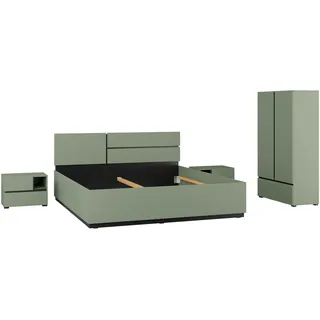 OTTO home »Cross, moderne, grifflose Optik, FSC-zertifiziert« Bett 180x200cm, 2 Nachtkommoden, Schrank 2-oder 4-türig, 4 Stk. tlg. Komplettschlafzimmer-Set,