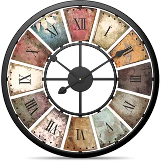 Cander Berlin XXL Vintage Antike Wanduhr SAMU 56 cm Metall riesig groß Shabby Retro