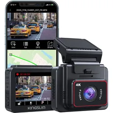 KINGSLIM D5 Dashcam 4K Dashcam Auto Vorne Hinten - WiFi GPS Dashcam Auto, 170° Weitwinkel, G-Sensor, Parkmodus, Nachtsicht, Loop-Aufnahme