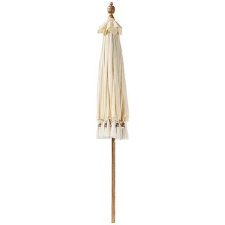 Butlers Sonnenschirm Macramé , Beige , Textil, Holz , 180x180 cm , Sonnenschutz, Sonnenschirme