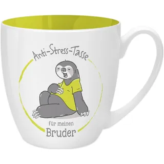 GRUSS & CO Anti-Stress-Tasse Motiv "Bruder" | Tasse mit Spruch, 45 cl, New Bone China | Geschenktasse | 45508