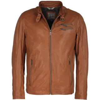 Lederjacke JCC "Lederjacke 3102239", Herren, Gr. 52, braun (cognac), Obermaterial: 100% Lammleder LEL. Futter: 100% Polyester PES., Jacken Lederjacke