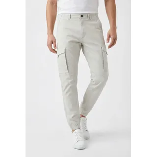 Cargohose JACK & JONES "JPSTPAUL JJFLAKE CARGO NOOS", Herren, Gr. 32, Länge 32, beige (glacier gray), Web, Obermaterial: 98% Baumwolle, 2% Elasthan, unifarben, regular fit lang, Hosen Cargohose, Baumwollmischung, regular fit