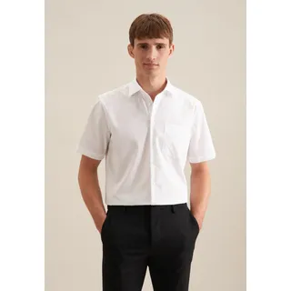 Seidensticker Herren, Businesshemd - comfort fit, - Bügelfrei - Kentkragen - Kurzarm - 100% Baumwolle, weiß, (Weiß 01), 39 EU
