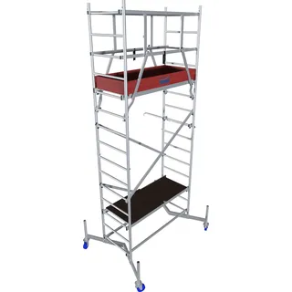 KRAUSE Arbeitsgerüst "ClimTec System" Set, Komplettgerüst, inkl. 1 Aufstockung und Fahrrollensatz 125 mm, aluminiumfarben