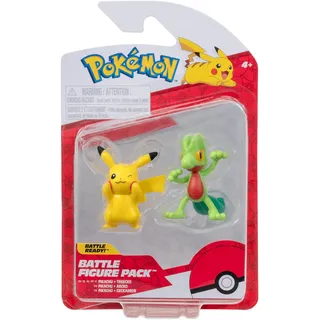 Pokémon Battle Figuren Pack: Pikachu und Geckabor, 2 detaillierte Figuren