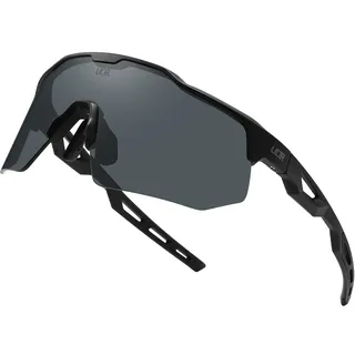ULTR Sportbrille AERO, Sonnenbrille für Herren & Damen, TR90 Rahmen, für Sport wie Radfahren MTB Sportsonnenbrille Radbrille Sportbrille Fahren Angeln Baseball Laufen (Schwarz (Schwarzes Glas))