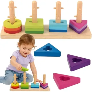 Tooky Spielzeug-Formsortierer mit bunten Montessori-Blöcken