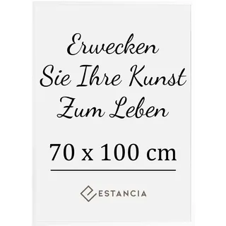 Estancia Bilderrahmen aus weißem Kiefernholz 70x100 cm mit Bruchsicherem Acrylglas | Großer Moderner Holzbilderrahmen 70 x 100 cm