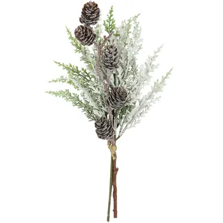 I.GE.A. Kunstzweig »Thuja-Bund« mit Zapfen Dekozweig Tannengrün Deko Weihnachtsdeko Kranz Adventskranz