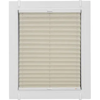 Plissee SUNLINES "One Size Style Crush", beige (sand, weiß, weiß), B:95cm H:210cm, Obermaterial: 85% Polyester, 15% sonstige Fasern, Plissees, Plissee, Zubehörfarbe weiß, zum Klemmen