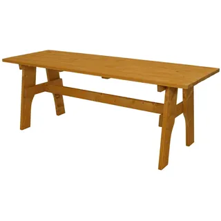 Gartentisch FREITAL 200 x 70 cm Kiefern Holz lasiert Natur Rechteckig Tisch