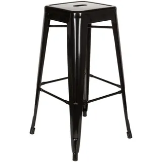 Mid.you Barhocker , Schwarz , Metall , konisch , 44x77x44 cm , stapelbar , Esszimmer, Stühle, Hocker