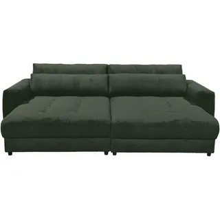 ed-lifestyle polstermöbel Mid.you Bigsofa, Dunkelgrün, Textil, 2-3-Sitzer, 292x90x194 cm Grün - Schwarz