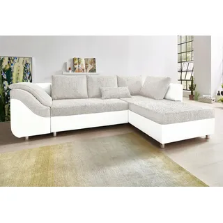 Collection AB Ecksofa Sally L-Form, mit und ohne Bettfunktion, inklusive loser Rücken- und Zierkissen weiß