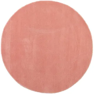 carpetfine Gabbeh Lola Uni", rosa, Ø 200 cm Weich, Hochwertig, Zeitlos | Runder Teppich für Gemütlichkeit & Eleganz im Wohnzimmer, Schlafzimmer und Diele