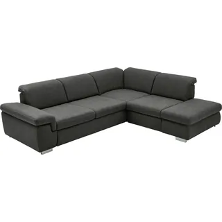 die planbar Ecksofa MP-IN17041 L-Form«, Sitztiefenverstellung, optional mit Kopfteilverstellung & Bettfunktion grau (anthrazit) Boxspring Bettfunktion (24352342-0)