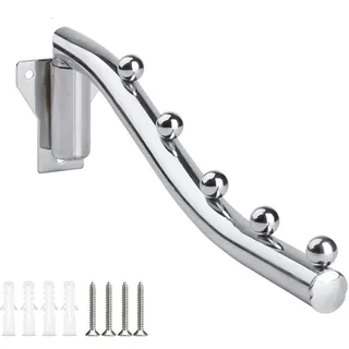 Edelstahl Kleiderhaken Klappbar, Kleiderbügel Wand, Metall Kleiderlüfter Wand Klappbar mit Schwenkarmhalter Faltender Wandhalterung Befestigter Trocknerhalter Kleiderständer Kleiderablage Schrank