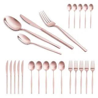 Berlinger Haus Besteck-Set 24-teilig - Edelstahl mit Spiegelglanz und Rose Gold PVD-Beschichtung - Messer, Gabeln, Lffel und Teelffel - Elegantes Design mit Geschenkbox - Rosa
