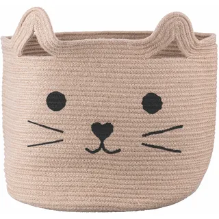 Villa d'Este Home Tivoli Aufbewahrungskorb aus Jute, Katzen-Design, Natural