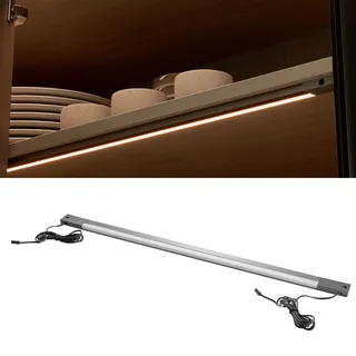 GTV LIGHTING LED Unterbauleuchte 463mm, Schrankbeleuchtung für Küchenschrank 50cm, Bewegungssensor einseitig, 12V DC, neutralweiß 4000K, Möbelleuchte Schublade Garderobe Anthrazit