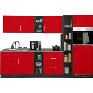 kochstation Küchenzeile 280 cm rot