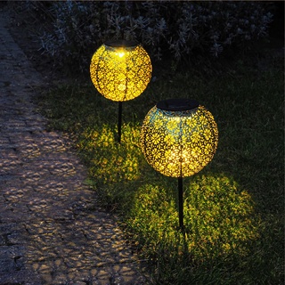 Gadgy Metall Solarlampen für Außen Kugel Solarkugel Set 2 Stück Led Kugel Solarkugeln für den Garten Dekokugeln Solarleuchten Gartenleuchten, Schwarz