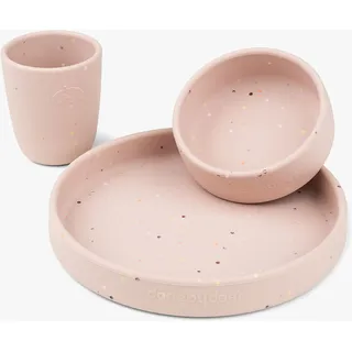 Done by Deer Silikon Abendessen Set Confetti Baby-Geschirr rosa 3 El.