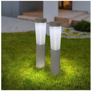 GLOBO 33785-2 Solarleuchte Kunststoff steingrau, LED