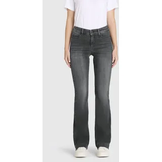 Bootcut-Jeans MAC "Dream-Boot", Damen, Gr. 42, Länge 30, grau (natty anthrazit used), Denim/Jeans, Obermaterial: 90% Baumwolle, 7% Elastomultiester, 3% Elasthan, figurbetont lang, Jeans Bootcut-Jeans, Gerade geschnitten mit leicht ausgestelltem Bein