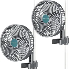 MARS HYDRO 2 Stück Clip Ventilator Leise Klein,20cm Durchmesser,3 Geschwindigkeitsstufen,Grow Ventilator Oszillierend Klemmbar mini fan für growzelt