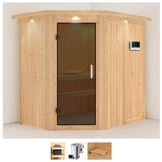 Bild Sauna »Swantje«, (Set), 3,6-kW-Bio-Plug & Play Ofen mit externer Steuerung beige