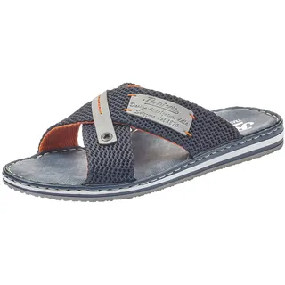 Rieker Herren Pantoletten, Blau (Navy/Grigio 14), 40 EU