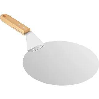 Asdirne Pizzaschieber, Pizza Schaufel Metall mit Holzgriff und Edelstahl-Metall-Tablett für hausgemachte Pizzen, Gebäck, Teig, Brot, Kuchen etc, Heavy Duty Ofen Schieber, 10 Zoll