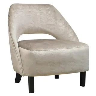 Sessel Stuhl 1x Esszimmer Fernseh Lounge Textil Sitz Chesterfield Polsterstuhl - Beige