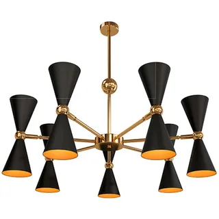 Maytoni Pendelleuchte Schwarz, Gold, Metall, 91x32x91 cm Ce drehbar, Lampen / Leuchten, Innenbeleuchtung, Hängelampen, Pendelleuchten