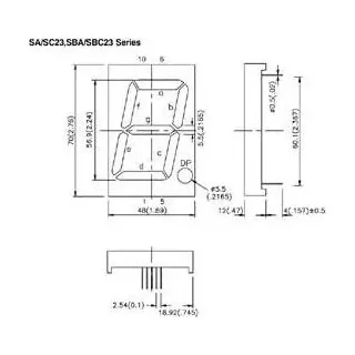 57Mm Einstelliges Display Gemeinsame Kathode Gelb