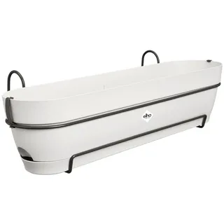 elho Vibia Campana Balkonkasten Allin1 70 mit Wasserreservoir - Übertopf für Balkon - 100% recyceltes Plastik - Ø 70.4 x H 17.7 cm - Weiß/Seidenweiß