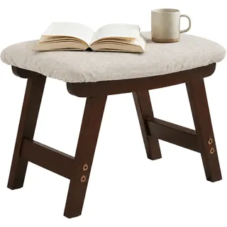 Relaxdays Fußhocker Holz 40 x 29 x 25 cm Beige/Braun