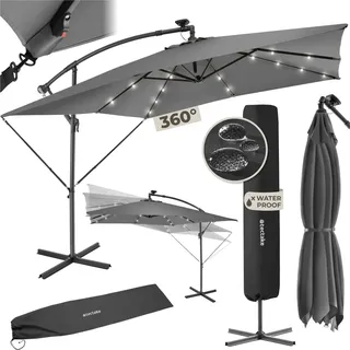 Sonnenschirm Sunna LED-Solar mit Kurbel 2,5 x 2,5 m - hellgrau