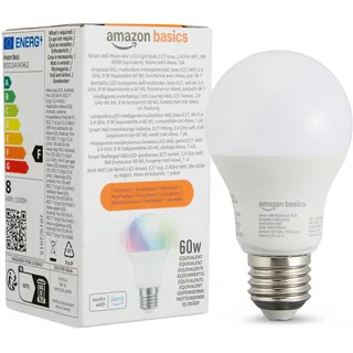 Amazon Basics Smarte LED-Glühbirne E27 8 W farbenwechselnd 1 St.
