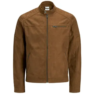 JACK & JONES Kunstlederjacke Herren,Beige (Cognac/Fake Suede),M