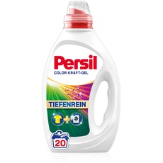 Persil Color Kraft-Gel (20 Waschladungen), Flüssigwaschmittel mit Tiefenrein Technologie, Colorwaschmittel für reine Wäsche und hygienische Frische für die Maschine, wirksam ab 20 °C