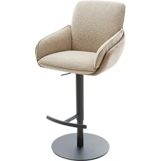 DeLife Barstuhl Luan-Flex Materialmix Schlamm Drehfuß höhenverstellbar Metall drehbar Taschenfederkern