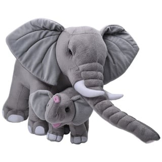 Wild Republic 24102 Jumbo Elefant, mit Baby ca 76cm Plüsch - Grau